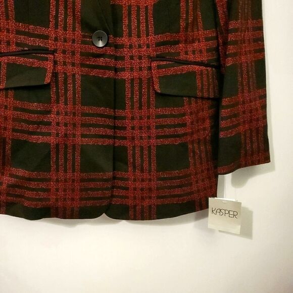 Kasper - 8 -Women's Plaid Notched Collar Blazer - Picture 5 of 5